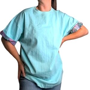 80s Lady Footlocker Crewneck Contrast Shirt Sleeve Cotton Top Size  Large